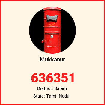 Mukkanur pin code, district Salem in Tamil Nadu
