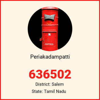 Periakadampatti pin code, district Salem in Tamil Nadu