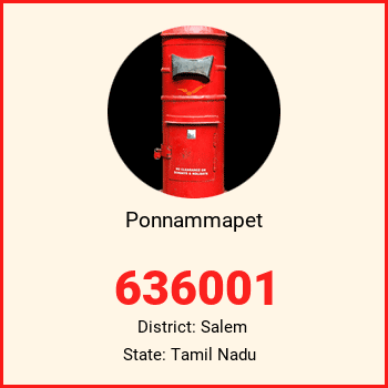 Ponnammapet pin code, district Salem in Tamil Nadu