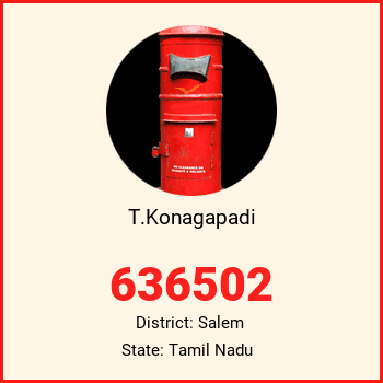 T.Konagapadi pin code, district Salem in Tamil Nadu