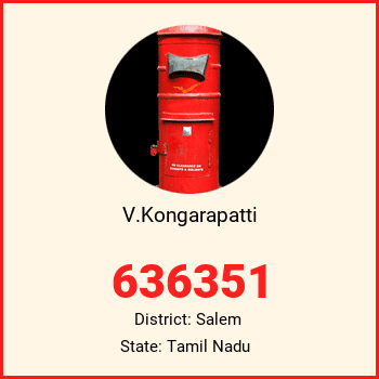V.Kongarapatti pin code, district Salem in Tamil Nadu