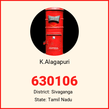 K.Alagapuri pin code, district Sivaganga in Tamil Nadu