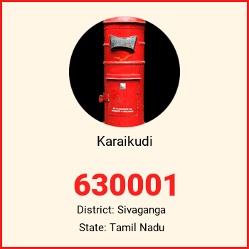 Karaikudi pin code, district Sivaganga in Tamil Nadu