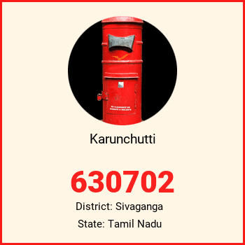 Karunchutti pin code, district Sivaganga in Tamil Nadu