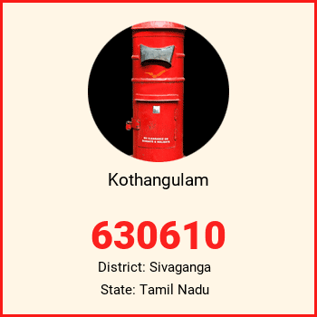 Kothangulam pin code, district Sivaganga in Tamil Nadu
