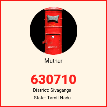 Muthur pin code, district Sivaganga in Tamil Nadu
