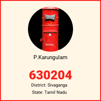 P.Karungulam pin code, district Sivaganga in Tamil Nadu