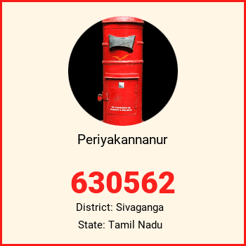 Periyakannanur pin code, district Sivaganga in Tamil Nadu