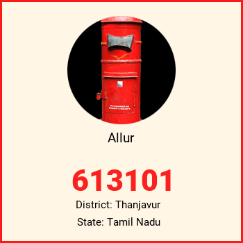 Allur pin code, district Thanjavur in Tamil Nadu