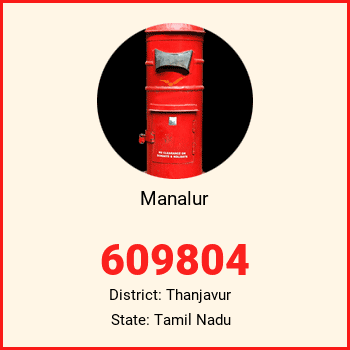 Manalur pin code, district Thanjavur in Tamil Nadu