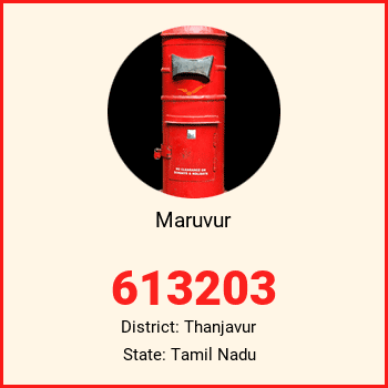 Maruvur pin code, district Thanjavur in Tamil Nadu