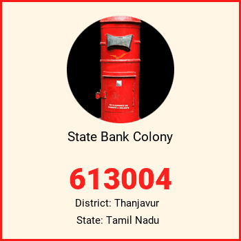 State Bank Colony pin code, district Thanjavur in Tamil Nadu