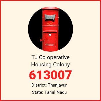TJ Co operative Housing Colony pin code, district Thanjavur in Tamil Nadu