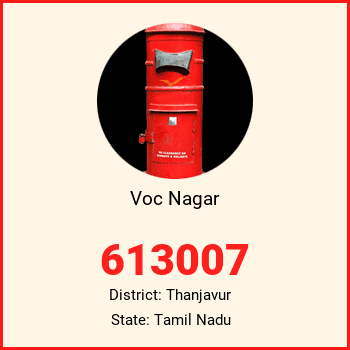 Voc Nagar pin code, district Thanjavur in Tamil Nadu