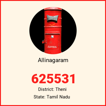 Allinagaram pin code, district Theni in Tamil Nadu