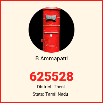 B.Ammapatti pin code, district Theni in Tamil Nadu
