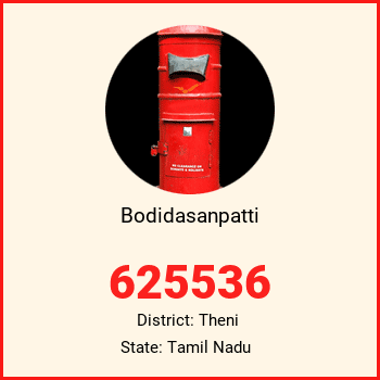 Bodidasanpatti pin code, district Theni in Tamil Nadu