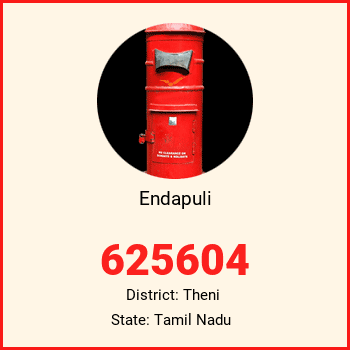 Endapuli pin code, district Theni in Tamil Nadu