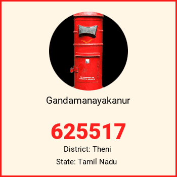 Gandamanayakanur pin code, district Theni in Tamil Nadu
