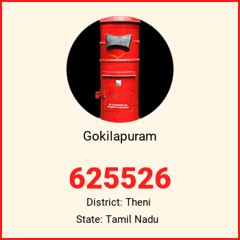 Gokilapuram pin code, district Theni in Tamil Nadu