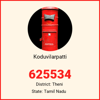 Koduvilarpatti pin code, district Theni in Tamil Nadu