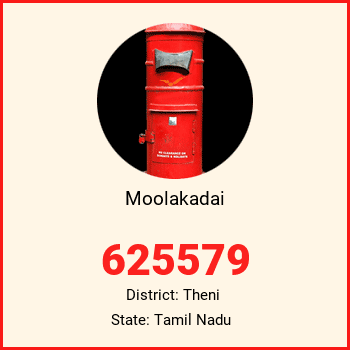 Moolakadai pin code, district Theni in Tamil Nadu