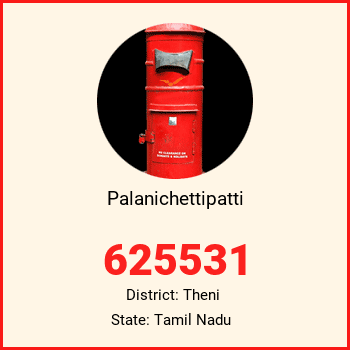 Palanichettipatti pin code, district Theni in Tamil Nadu