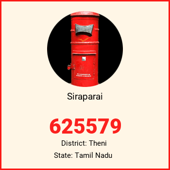 Siraparai pin code, district Theni in Tamil Nadu