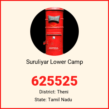 Suruliyar Lower Camp pin code, district Theni in Tamil Nadu