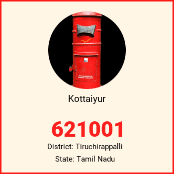 Kottaiyur pin code, district Tiruchirappalli in Tamil Nadu