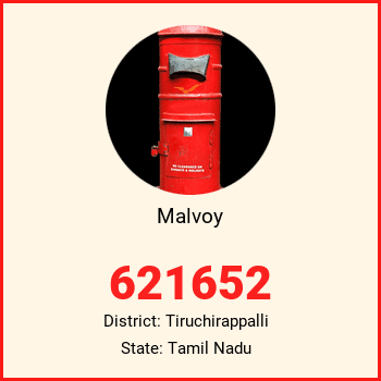 Malvoy pin code, district Tiruchirappalli in Tamil Nadu