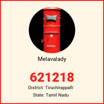 Melavalady pin code, district Tiruchirappalli in Tamil Nadu