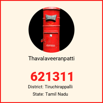 Thavalaveeranpatti pin code, district Tiruchirappalli in Tamil Nadu