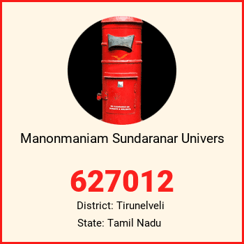 Manonmaniam Sundaranar Univers pin code, district Tirunelveli in Tamil Nadu