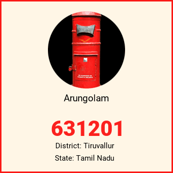Arungolam pin code, district Tiruvallur in Tamil Nadu