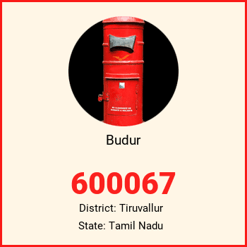 Budur pin code, district Tiruvallur in Tamil Nadu