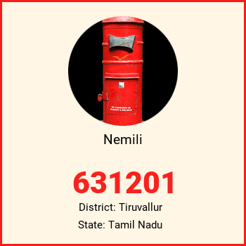 Nemili pin code, district Tiruvallur in Tamil Nadu