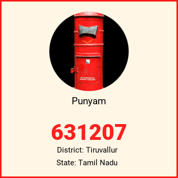 Punyam pin code, district Tiruvallur in Tamil Nadu