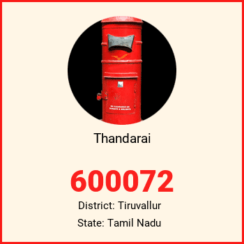 Thandarai pin code, district Tiruvallur in Tamil Nadu