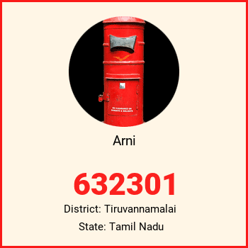 Arni pin code, district Tiruvannamalai in Tamil Nadu