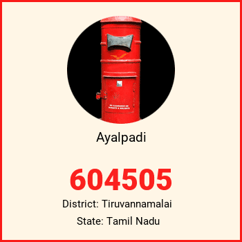 Ayalpadi pin code, district Tiruvannamalai in Tamil Nadu