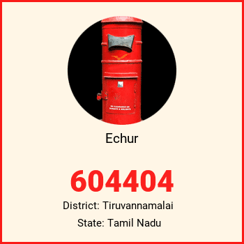 Echur pin code, district Tiruvannamalai in Tamil Nadu