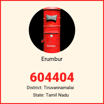Erumbur pin code, district Tiruvannamalai in Tamil Nadu