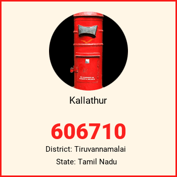Kallathur pin code, district Tiruvannamalai in Tamil Nadu