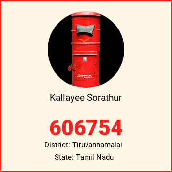 Kallayee Sorathur pin code, district Tiruvannamalai in Tamil Nadu