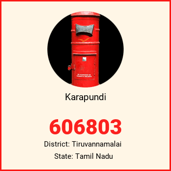Karapundi pin code, district Tiruvannamalai in Tamil Nadu