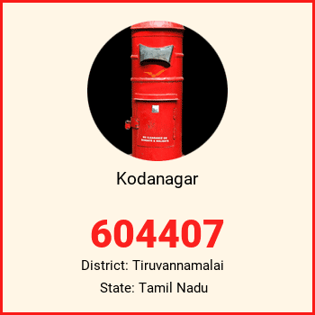 Kodanagar pin code, district Tiruvannamalai in Tamil Nadu