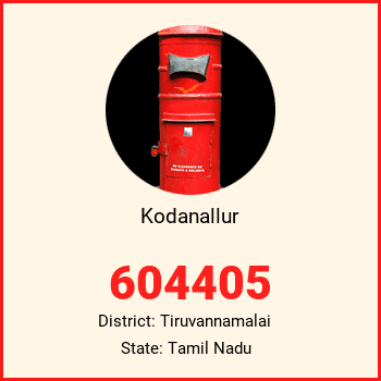 Kodanallur pin code, district Tiruvannamalai in Tamil Nadu