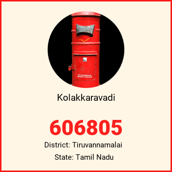 Kolakkaravadi pin code, district Tiruvannamalai in Tamil Nadu