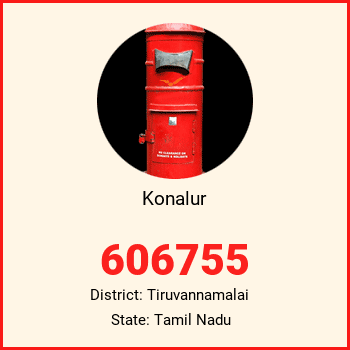 Konalur pin code, district Tiruvannamalai in Tamil Nadu